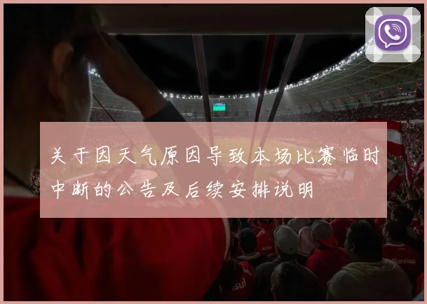 关于因天气原因导致本场比赛临时中断的公告及后续安排说明